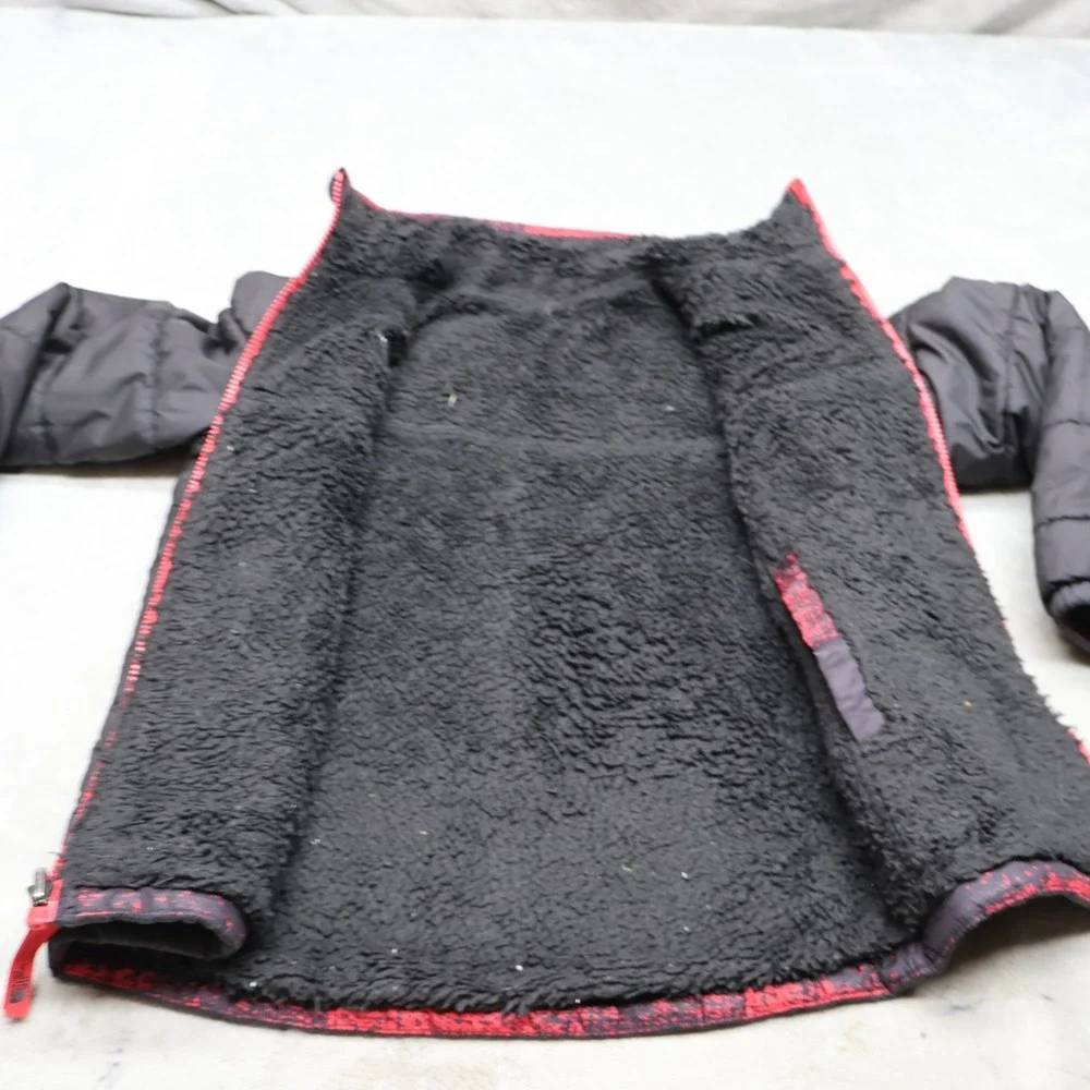 North Face Jacket Boy Small 7/8 Black Reversible Mount Chimborazo Winter Puffer